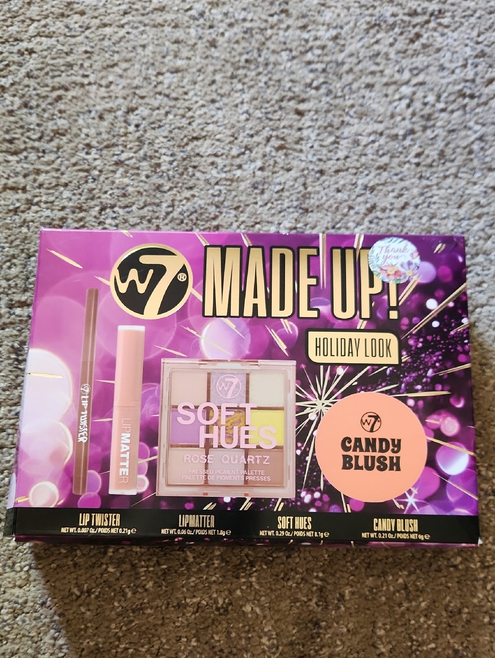 W7 Made Up! Holiday Look Makeup Set — Pink Candy Blush